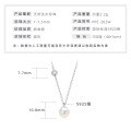S925 Sterling Silver Geometric Hollow Design Natural Freshwater Pearl Necklace-0-30
