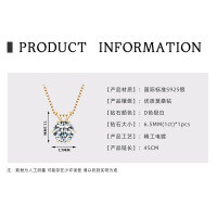 S925 Sterling Silver 2ct Moissanite Sweet Heart Necklace-[Six Claws] K Gold  925 Silver