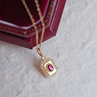 wholesale S925 Sterling Silver Red Elk All-Over Body French Light Luxury Personalized Necklace Perfume Bottle Pendant Retro Fashion Women's Gift Trend-BX0253-Gold 925 Silver