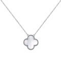 wholesale S925 Sterling Silver Cross-Border INS Style New Four-Leaf Clover Good Luck Pendant Necklace, Fashionable and Versatile Design Women's Jewelry-0-5