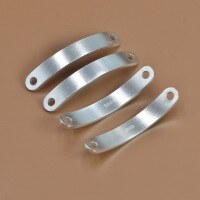wholesale 925 Sterling Silver Plain Smooth Curved Links for DIY Handmade Bracelet Stringing Connector Pairs Jewelry Making Material Engraving-Silver single piece (5000005) &gt; without rope