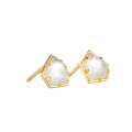 wholesale S925 gold-plated silver, Dunli irregular white crystal ear stud necklace, fashionable and minimalist OL women's earrings wholesale-0-0