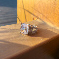 S925 Sterling Silver Geometric Square Wedding Ring for Women, Ins Style Clearance with Free Shipping-0-1
