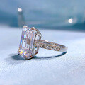 wholesale 925 Silver New Jewelry High Carbon Diamond Emerald Cut 10*14 Rectangle European and American Popular Ring-0-2