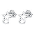 wholesale Sterling Silver Hollow-out Five-pointed Star Earrings, Fashion Minimalist Versatile Daily Wear Ear Accessories-0-6