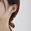S925 Silver D Color Moissanite Sunflower Stud Earrings-0-2