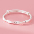 wholesale 999 Silver NaLan Fresh and Sweet Style Exquisite Möbius Wave Twisted Cat Push-Pull Bracelet S7769-0-2