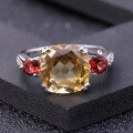 wholesale S925 silver new stylish high-end natural citrine ring for women with luxurious gemstone inlay-0-1