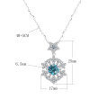 wholesale S925 Sterling Silver Cross-Border New Colorful Moissanite Snowflake Pendant with Advanced Design Sense Collarbone Chain Christmas Gift-0-12