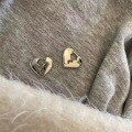 wholesale S925 silver broken heart earrings for women, Korean Dongdaemun new style, high-end heavy work love ear studs-0-3