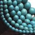 wholesale Metal material artificial synthetic turquoise round bead semi-finished bracelet necklace spacer bead accessory handmade DIY crystal bead jewelry-0-4