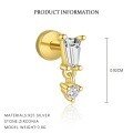 wholesale S925 Sterling Silver Irregular Zircon Star Earrings, Round Small Niche Design。-0-17