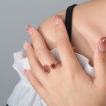 wholesale S925 Sterling Silver Red Ruby Open Ring for Women, High-End Cross-Border Bestseller, Luxury European and American Brand Fashion Pure Silver Women's Ring-0-3