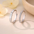 wholesale 925 Sterling Silver Minimalist Couple's Ring With Unique Texture And Starry Design For Index Finger-0-1