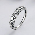 wholesale S925 Sterling Silver Cloud Tide Pavilion Personality Animal Auspicious Elephant Ring Retro Fashion Minimalist Literary Ring Women's Jewelry-0-1