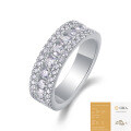 925 Silver 5-Row Full Pave Moissanite Ring for Women, Cross-Border New Luxury Style-0-13