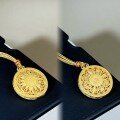 wholesale Metal antique gold-plated hollow pendant necklace with Chinese character "Fu" for men and women, new Chinese-style sweater chain, wholesale for niche design-0-0
