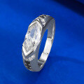 wholesale S925 Silver New 5*10mm Marquise White Diamond Unisex Ring for Women, Simple Daily Ins Style-0-1