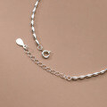 wholesale S925 Silver Polished Silver Bean Anklet Summer Minimalist Style Olive Bead Ankle Decoration S5623-0-4