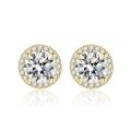 wholesale S925 Sterling Silver Women's New Round Stud Earrings with Moissanite for Wedding Gifts from Direct Factory Wholesale-0-1