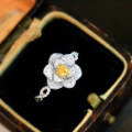 wholesale S925 sterling silver full-body camellia personalized ring, simple and versatile elegant band ring for commuting and daily wear as a pinky ring-0-1