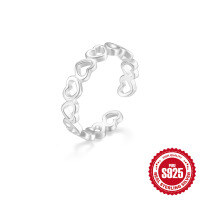 wholesale S925 silver designed toe ring with a unique heart shape, perfect for summer beach days and exuding a Korean style-Silver plated #2 925 silver