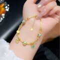 wholesale Gold-plated S925 Sterling Silver Small Fragmented Beads Bracelet, Minimalist Design, Elegant Bangle, Valentine's Day Gift for 520-0-0