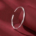 wholesale 999 Sterling Silver Möbius Ring Open Bracelet for Women, Bright Surface Simple Youthful Twist Braided Bangle-0-2