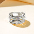 Metal Multi-Row Zirconia Ring, Women's Fashion Starry Wholesale Live Stream-0-0