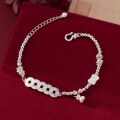 wholesale 990 Silver minimalist sweet ins styledesign five-coin emperor coin coiled gourd bracelet S7949-0-3