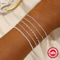 wholesale S925 Sterling Silver Women's Chain Side Link DIY Bracelet,INS。-0-2