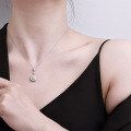 Sterling Silver Summer Pendant Necklace with Micro-Pavé Moissanite-0-2
