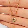 14K Gold Plated 925 Sterling Silver Full Moissanite Square Pendant Necklace-0-1