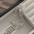 Sterling Silver Three-Layered Beaded Snake Chain Bracelet for Women, Korean Minimalist Ins Style-0-0