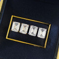 wholesale S925 silver jewelry simulated emerald cut 7*9mm rectangular pagoda earrings for-0-3