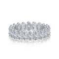wholesale 925 Sterling Silver Cross-Border Live Streaming Source Women's Small Luxury Unique Oval Rhombus Full Diamond Ring, Minimalist Design-0-8