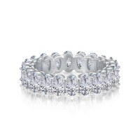 wholesale 925 Sterling Silver Cross-Border Live Streaming Source Women's Small Luxury Unique Oval Rhombus Full Diamond Ring, Minimalist Design-Platinum NE120338-SW-WH 7