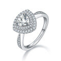 wholesale K Gold Plated 925 Silver 1-Carat Oval Fancy Cut Moissanite Ring for Women with Luxurious Pavé Setting-0-11