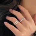 wholesale S925 Sterling Silver Round Ballpoint Ring Women Korean New Style Simple Fashion Elegant Versatile Ring High-end Sense-0-3