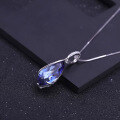 wholesale S925 silver gemstone crystal pendant necklace with a design sense, luxurious retro fashion-0-1