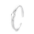 wholesale S925 Sterling Silver Geometric Fashion Minimalist Plain Wave Twisted Irregular Trendy Design Open Ring-0-6
