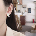 wholesale S925 Sterling Silver Pastoral Style Fresh and Simple Versatile Plum Blossom Earrings, Exquisite and Unique Light Luxury Ear Studs-0-2