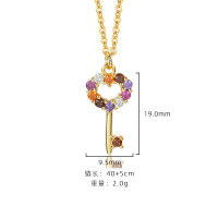 wholesale 925 Sterling Silver With Colored Zirconia, Women's Unique Design Necklace And Earrings Set, In Stock-A2413-Gold 925 Silver