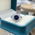 Metal Pendant Royal Blue Sapphire Necklace Set Wholesale-0-2