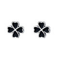 wholesale S925 Sterling Silver Minimalist Style Four-Leaf Clover Stud Earrings, Dainty and Versatile Women's Earrings-0-4