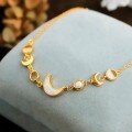 wholesale S925 sterling silver full-body opal moon crescent bracelet for women, elegant bangle, high-end star and moon jewelry-0-0