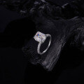 wholesale S925 Silver 4 Carat 8*10mm Rectangle Moissanite Ring for Cross-Border Trade Hot Sale Direct from Source Manufacturer-0-2
