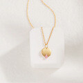 wholesale 18K gold jewelry vintage minimalist high-end small round disc with pink sapphire necklace wholesale manufacturers-0-3