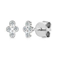 Sterling Silver Square Moissanite Stud Earrings for Women-Model R [Clearance Sale - Free Shipping] White Gold  925 Silver