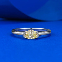 wholesale S925 Silver Simulation 4*6 Yellow Diamond Wealth-Attracting Ring, Fashionable and Versatile, from Mu Jing Jewelry's Live Xiaohongshu Collection-R1079 Yellow Diamond Ring  Size 7